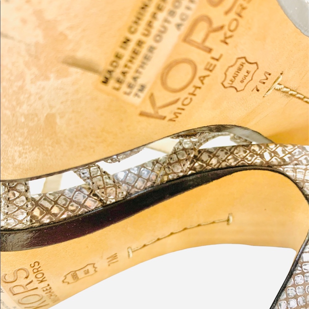 Micheal Kors Metallic Ankle Strap Heels - Picture 6 of 6